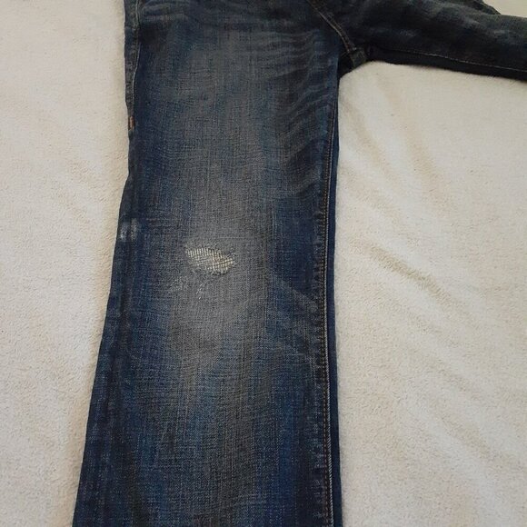 True Religion Men's Size 30 Medium Wash Distressed Rocco Relaxed Skinny Jeans - Picture 9 of 16